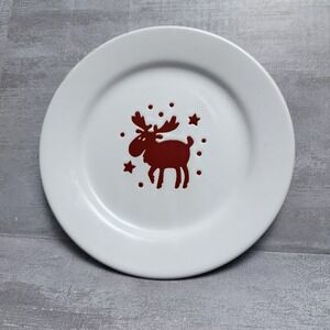 Waechtersbach Willie Red‎ Deer Moose Reindeer Christmas Salad Plate Bent Leg 8"